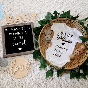GREENERY boho digital pregnancy announcement, NEUTRAL baby announcement, editable baby announcement social media, instant download, IM221