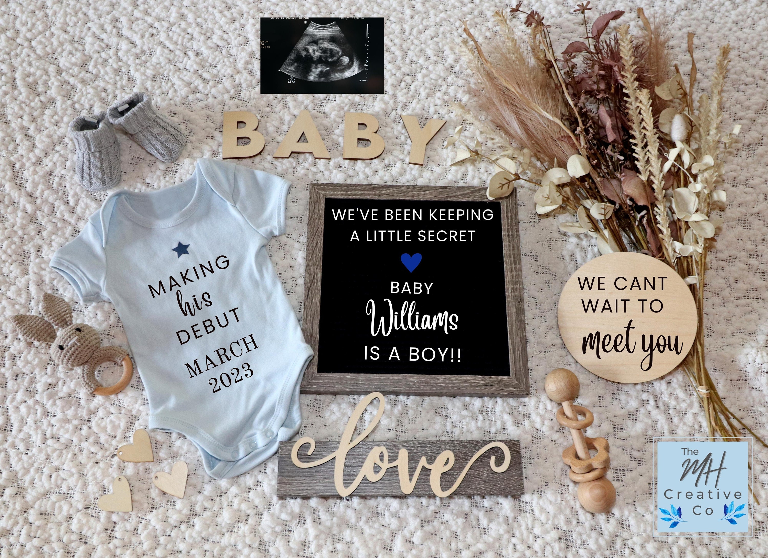 Gutsy Goodness Pregnancy Announcement Grandma Gender Reveal Antique Keychain Best Mom Gift Baby Baby Boy Jewels Blue Heart JWAHKF001652