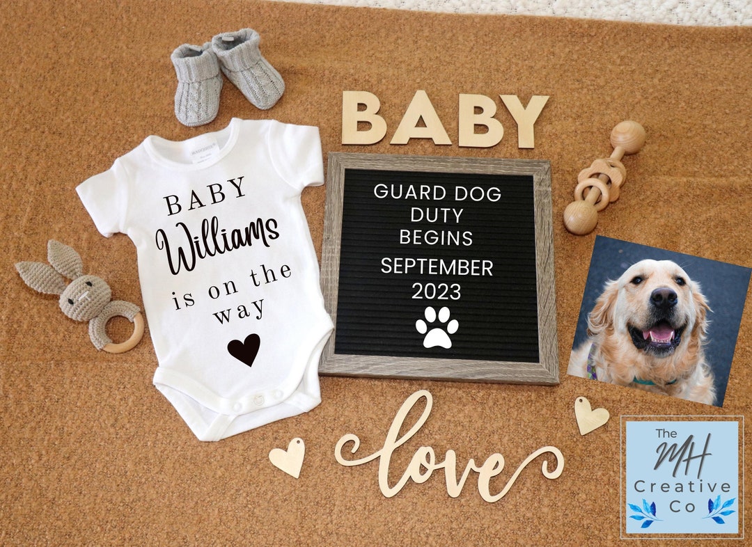 Dog Digital Pregnancy Announcement, Pet Baby Announcement, Editable Social Media Baby Reveal