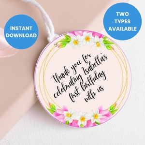 ¿No es un cumpleaños maravilloso? Etiquetas de regalo maravillosas, etiquetas de agradecimiento maravillosas, plantilla de etiqueta de regalo editable, cumpleaños de niña maravillosa rosa, BP007