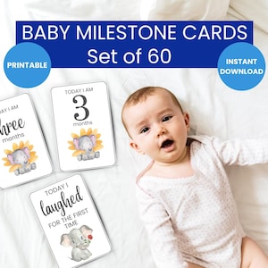 Cartões MINIMALIST ANIMAL baby MILESTONE para impressão, cartões mensais para bebês, download de presentes para bebês, cartões de primeiros passos para bebês com marco neutro de gênero, BM003