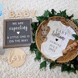 GREENERY digital pregnancy announcement, NEUTRAL baby announcement, editable pregnancy announcement social media, instant download, IM226