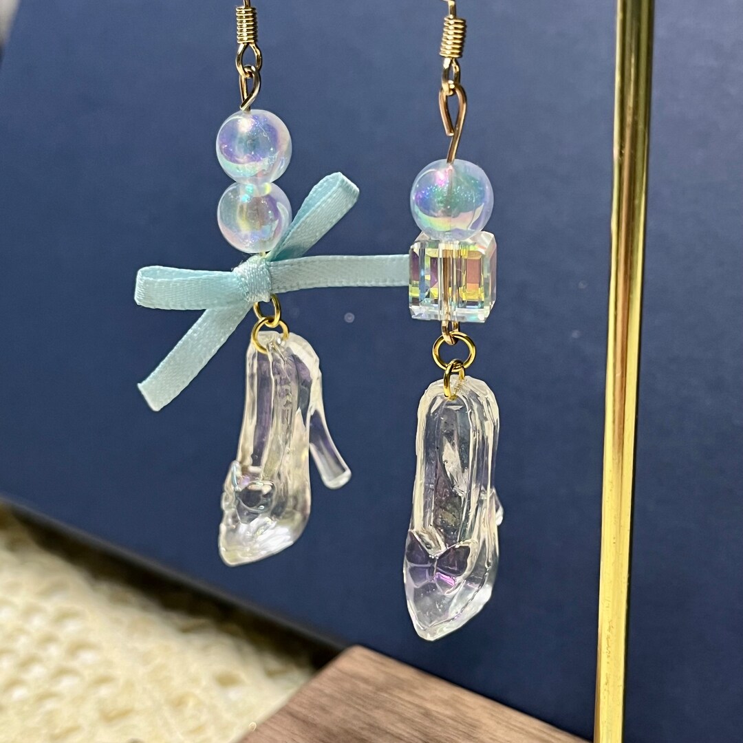 Cinderella Earrings, Glass Slippers Earrings, Wedding Earrings, High
