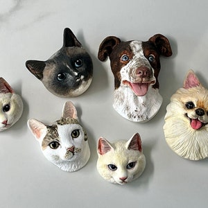 3d pet portrait fridge magnets, custom pet fridge magnet, mini pet portrait, 3d pet portrait, mini cat portrait , mini dog portrait