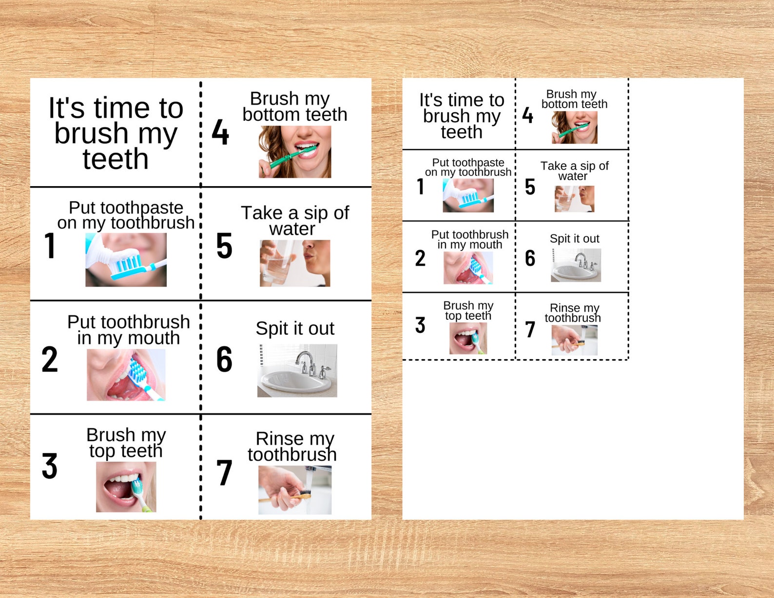 Brushing Teeth Visual Aid Dementia Wall Sign Caregiver Aid Oral Care
