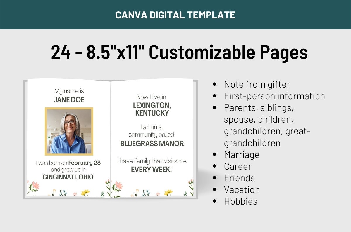 women-s-dementia-memory-book-editable-template-for-canva-memory-journal-alzheimer-s-photo-album-mother-s-day-digital-download-etsy for Free Printable Memory Book Templates Pdf Dementia Women's Dementia Memory Book Editable Template for Canva | Memory Journal | Alzheimer's Photo Album | Mother's Day | Digital Download - Etsy for Free Printable Memory Book Templates Pdf Dementia