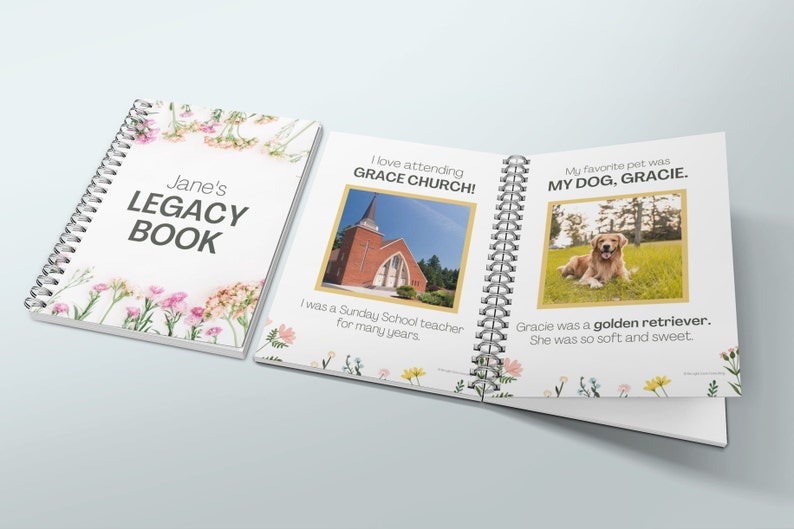 Women's Dementia Memory Book Editable Template for Canva Etsy