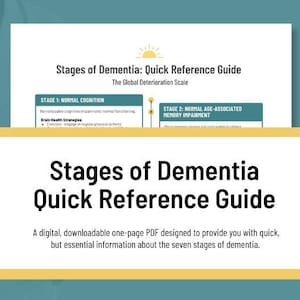 Stages of Dementia Quick Reference Guide | Digital Download | Essential Caregiver Document | Caregiver Support