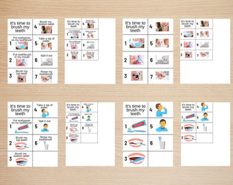 Brushing Teeth Visual Aid | Dementia Wall Sign | Caregiver Aid | Oral Care Sign | Alzheimer's Hygiene | Autism Visual Schedule | Memory Aid