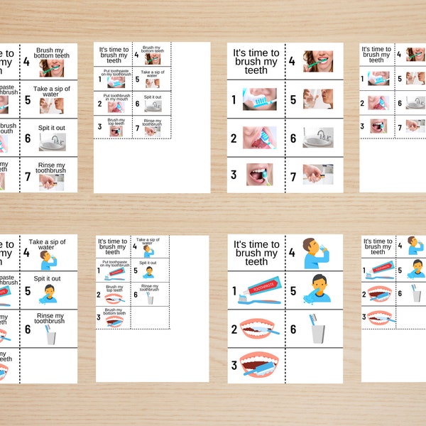 Zähneputzen Sehhilfe | Demenz Wandschild | Pflegehilfe | Mundpflege Zeichen | Alzheimer Hygiene | Autismus Visueller Zeitplan | Erinnerungshilfe