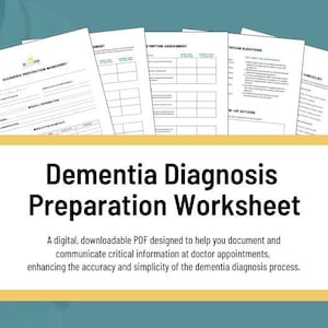 Könnte beinhalten: Ein druckbares Arbeitsblatt, das Ihnen helfen soll, wichtige Informationen für die Demenzdiagnose zu dokumentieren und zu kommunizieren. Das Arbeitsblatt enthält Abschnitte für die Beurteilung der Symptome, Folgemaßnahmen und medizinische Informationen.