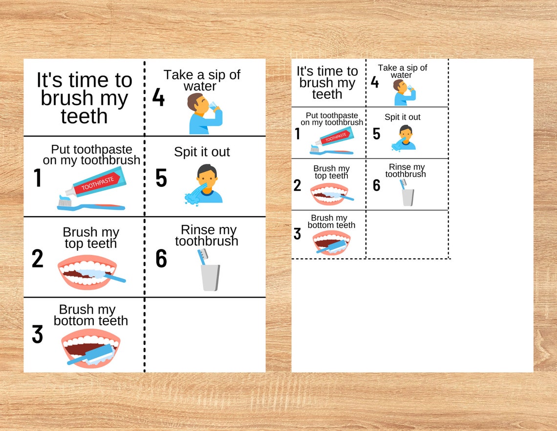 Brushing Teeth Visual Aid Dementia Wall Sign Caregiver Aid Oral Care