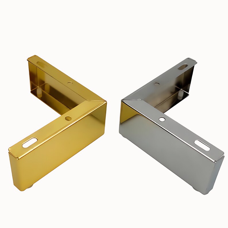 Corner Brass Furniture Legs X 4 Low Modern Replacement Legs Etsy