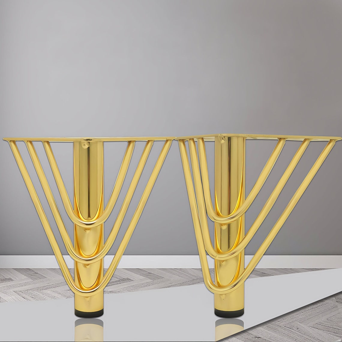 Elegant Furniture Legs Set of 4, Solid Brass Furniture Legs, Sofa Couch