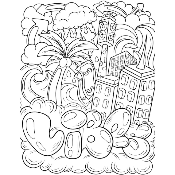 Free Graffiti Coloring Pages