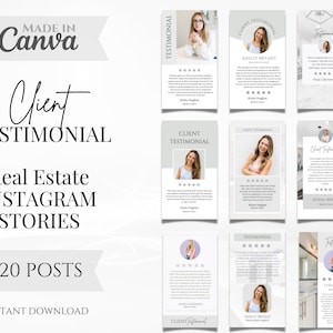 20 Kunden Testimonial Instagram Story | Maklermarketing | Social Media Vorlagen | Instagram Geschichte | Kundenrezensionen Geschichte