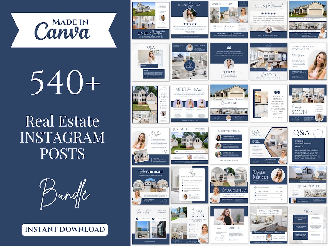 540 Real Estate Social Media Templates | Realtor Instagram Posts | Real ...