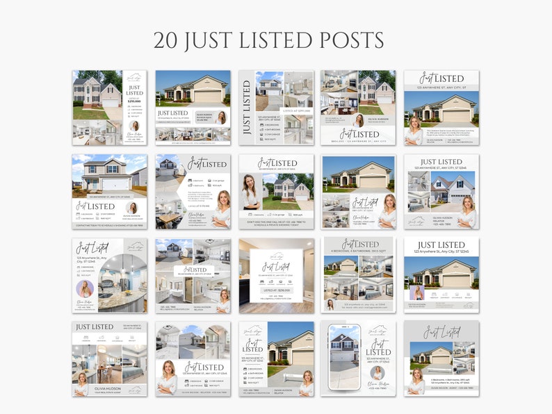 120 Real Estate Social Media Posts | Just Listed, Just Sold, Open House ...