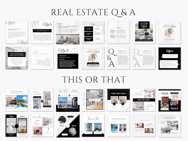 590 Real Estate Instagram Posts Bundle | Real Estate Social Media ...