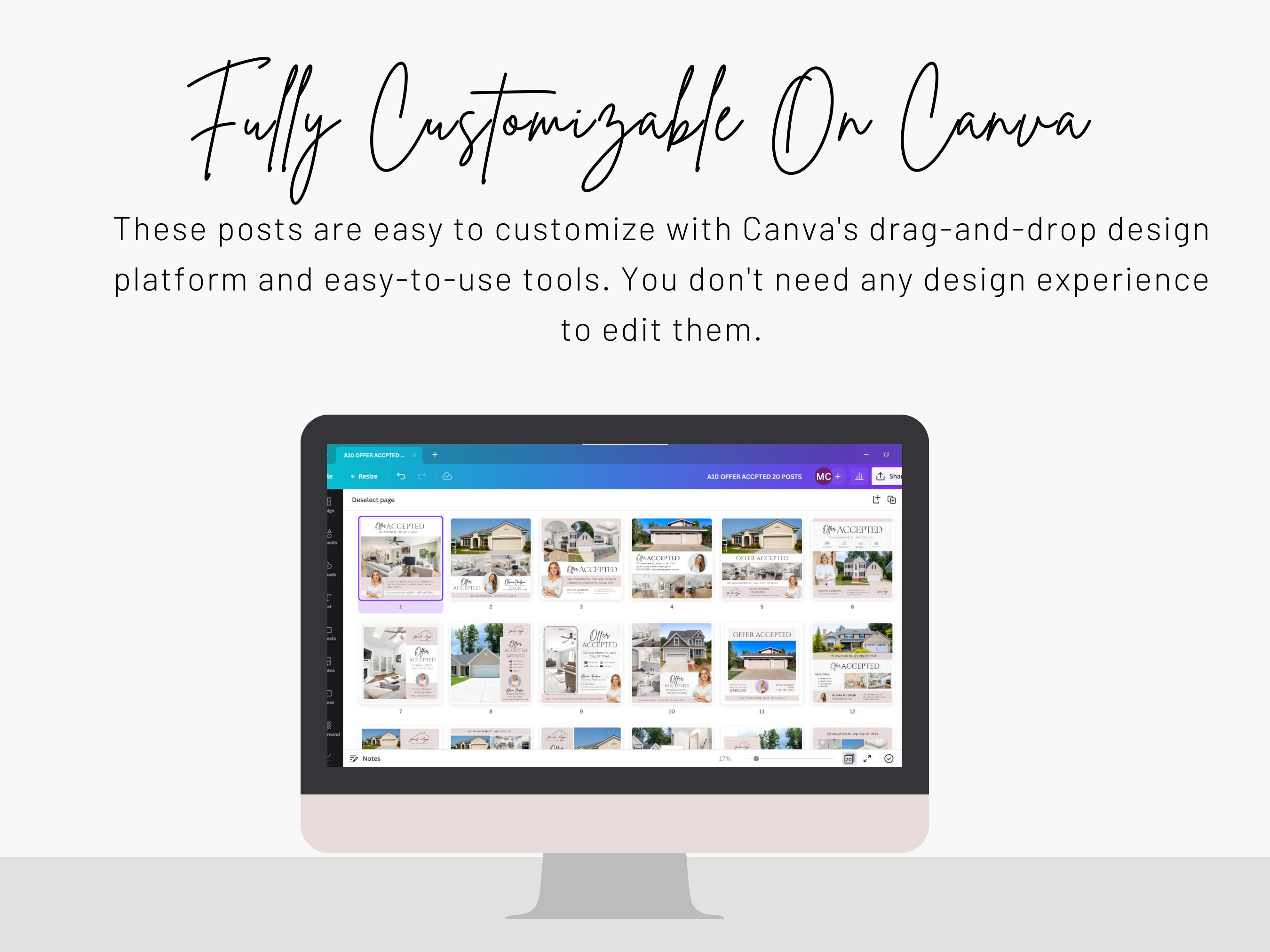 Real Estate Instagram Post Templates | Offer Accepted, Under Contract ...