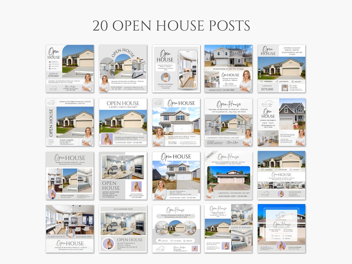 Realtor Daily Posts 120 Real Estate Social Media Posts | Just Listed, Just Sold, Open House ...
