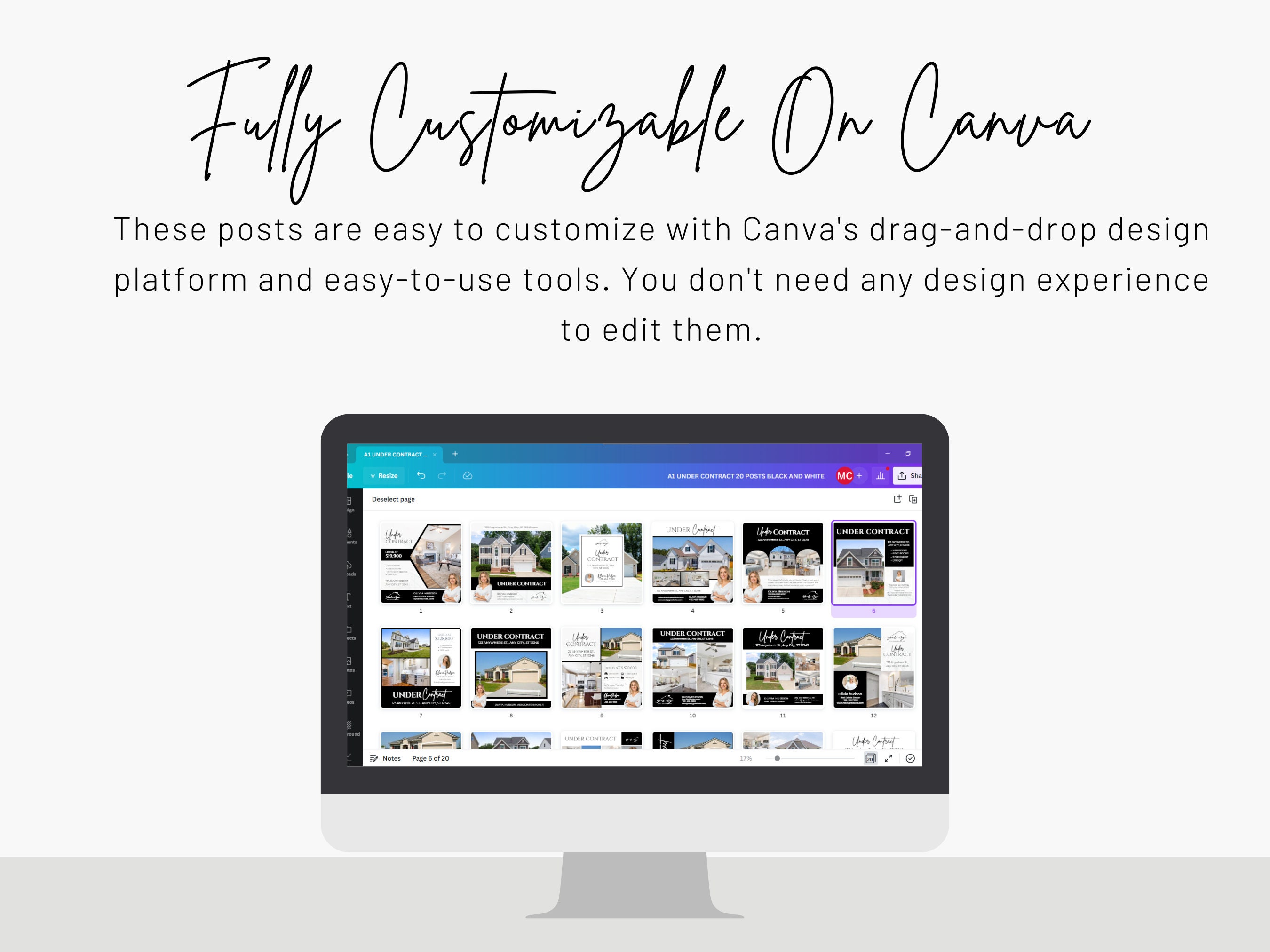 20 Under Contract Social Media Posts | Realtor Instagram Post Templates ...