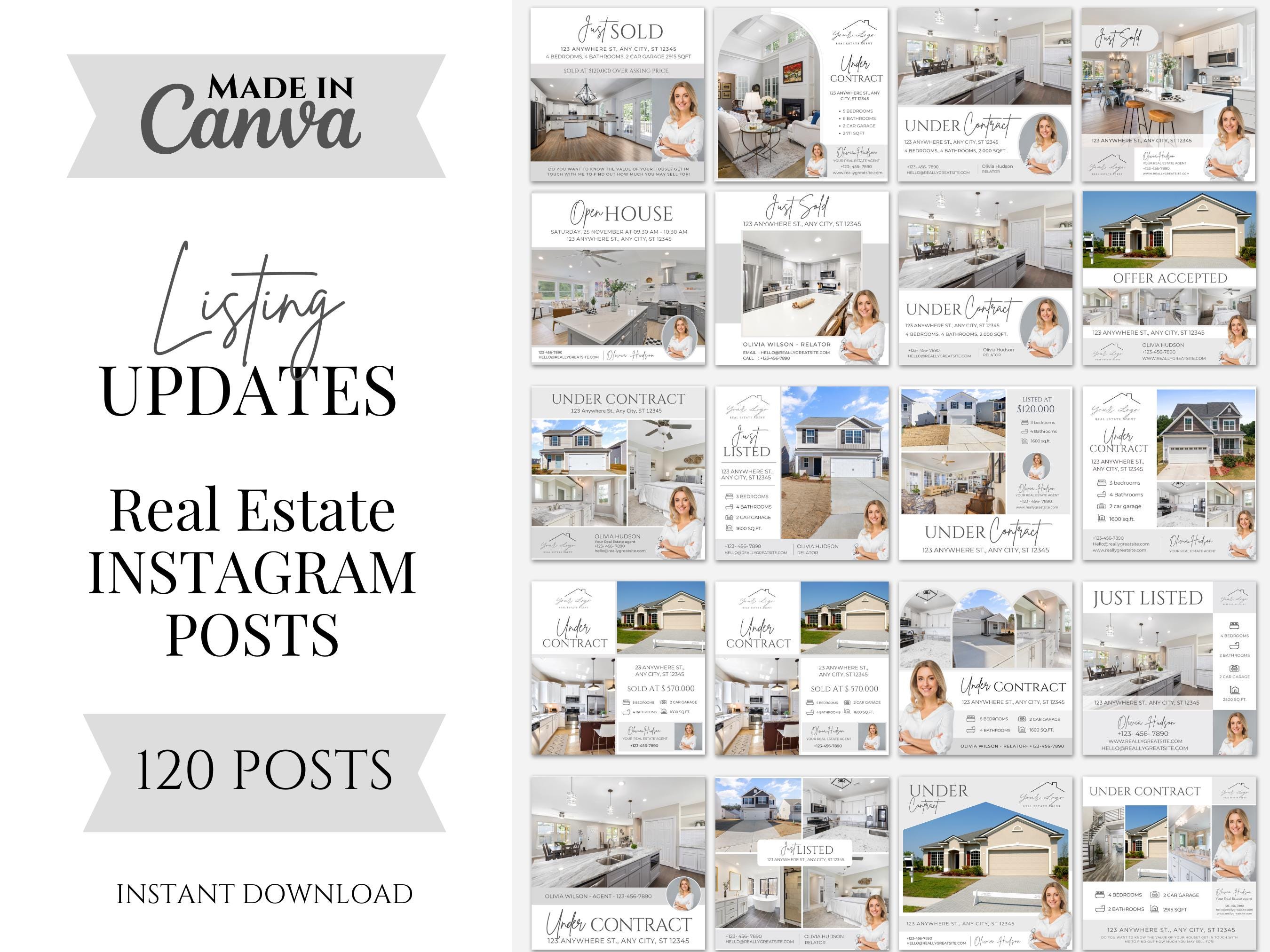 120 Real Estate Listing Updates Social Media Posts | Realtor Instagram ...