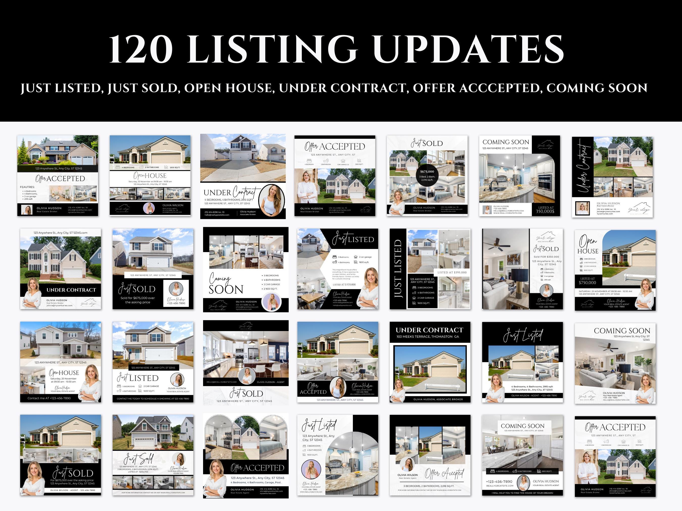 590 Real Estate Instagram Posts Bundle | Real Estate Social Media ...