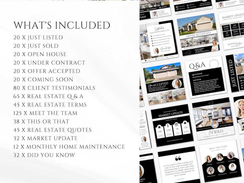 590 Real Estate Instagram Posts Bundle | Real Estate Social Media ...