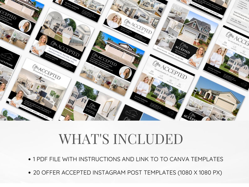Realtor Instagram Templates | Offer Accepted Posts (canva, Digital ...