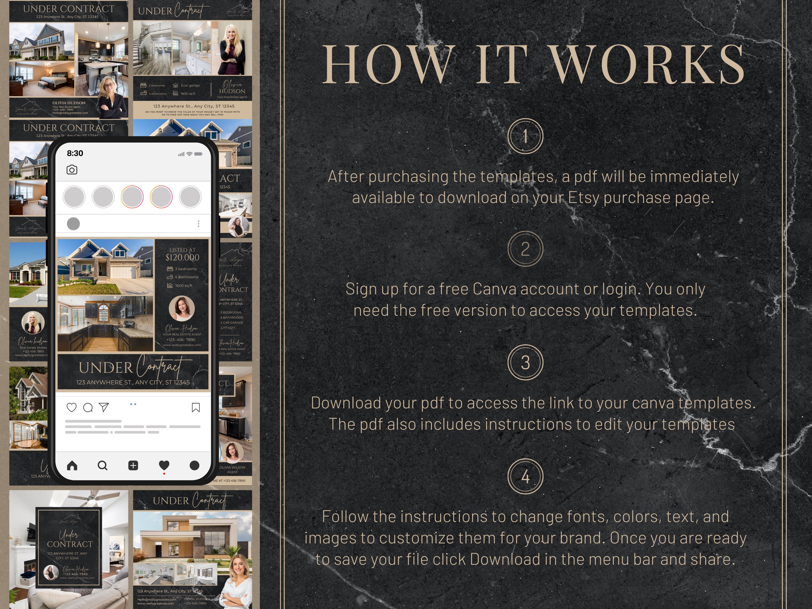 20 Marble Under Contract Social Media Posts | Realtor Instagram Post ...