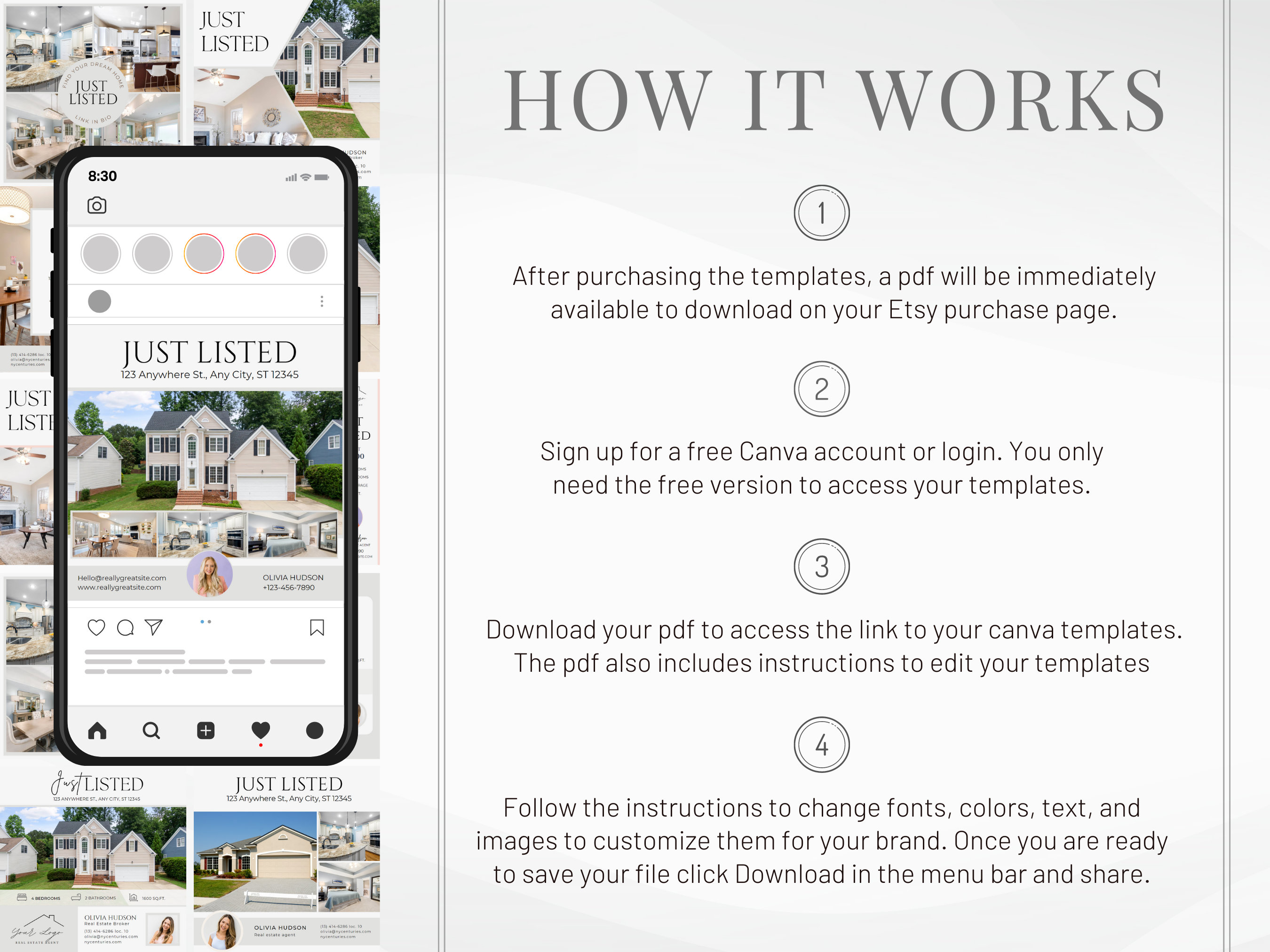 20 Just Listed Social Media Posts | Realtor Instagram Post Templates ...