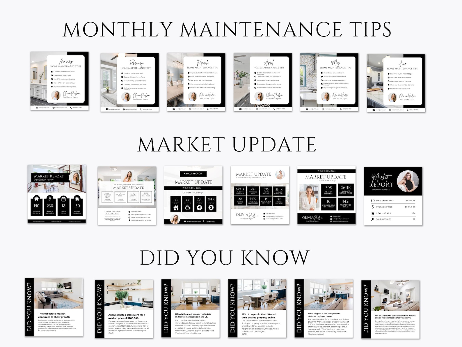 590 Real Estate Instagram Posts Bundle | Real Estate Social Media ...