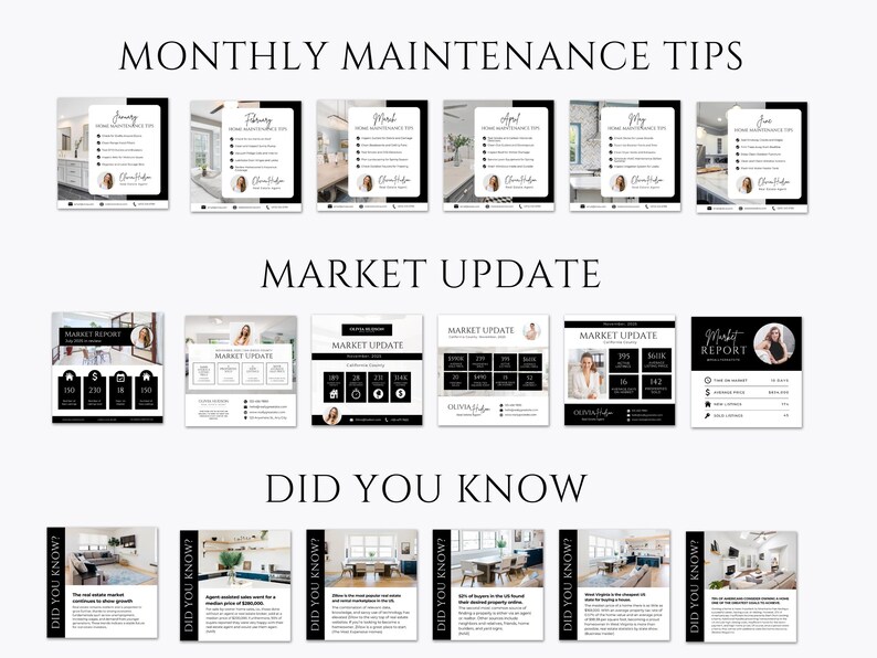 590 Real Estate Instagram Posts Bundle | Real Estate Social Media ...