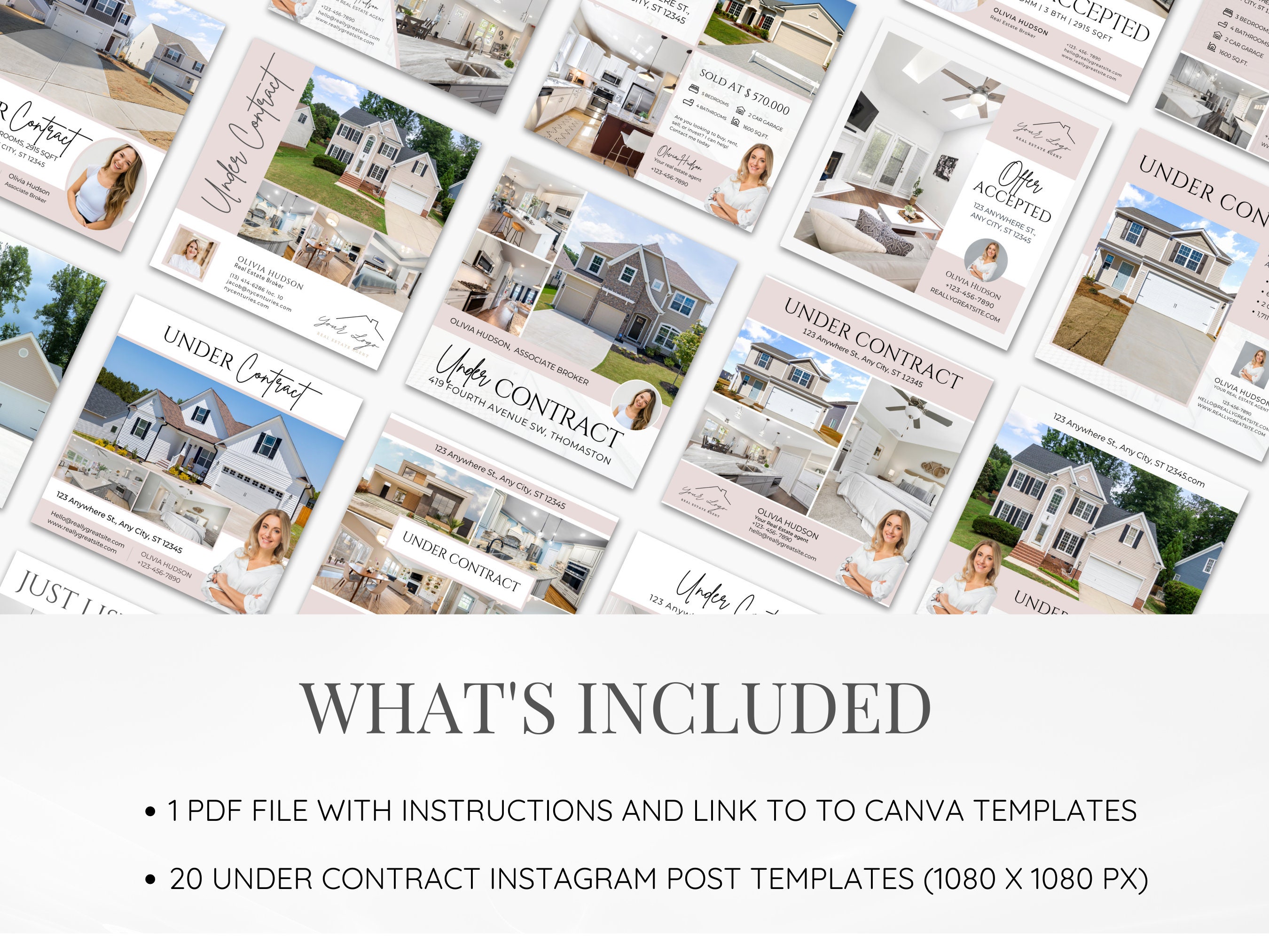 20 Under Contract Social Media Posts | Realtor Instagram Post Templates ...