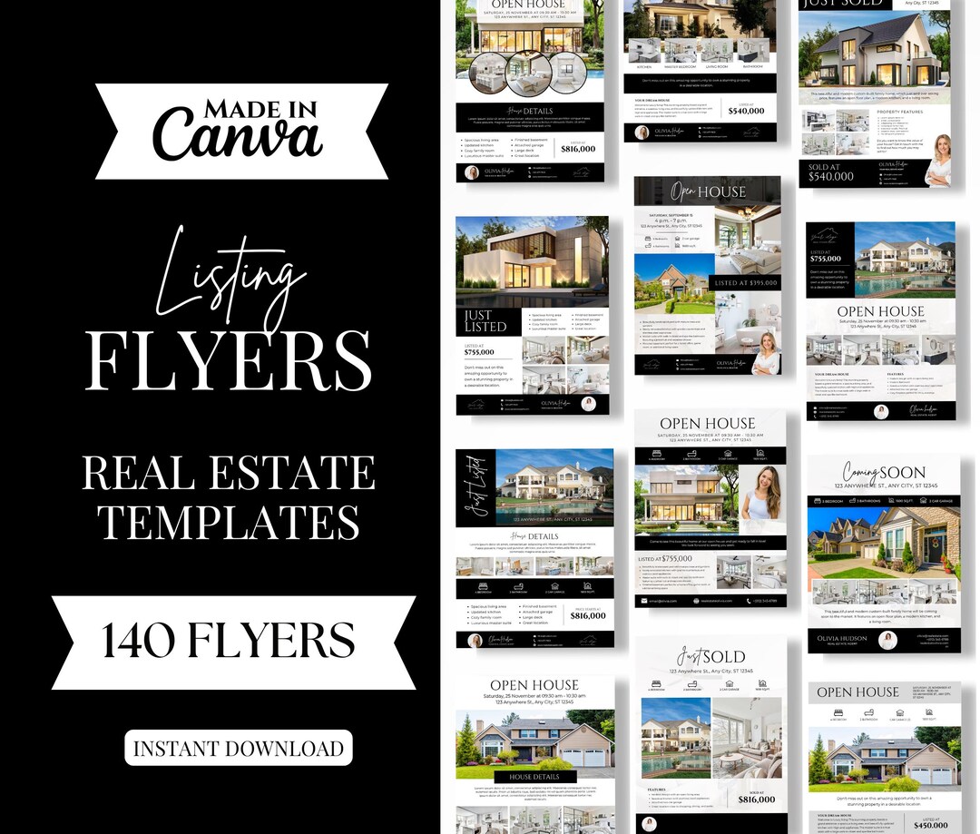 Real Estate Flyer Bundle | 140 Modern Listing Flyers | Realtor ...