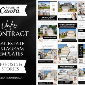 Realtor Instagram Templates: Under Contract Posts & Stories (Canva)