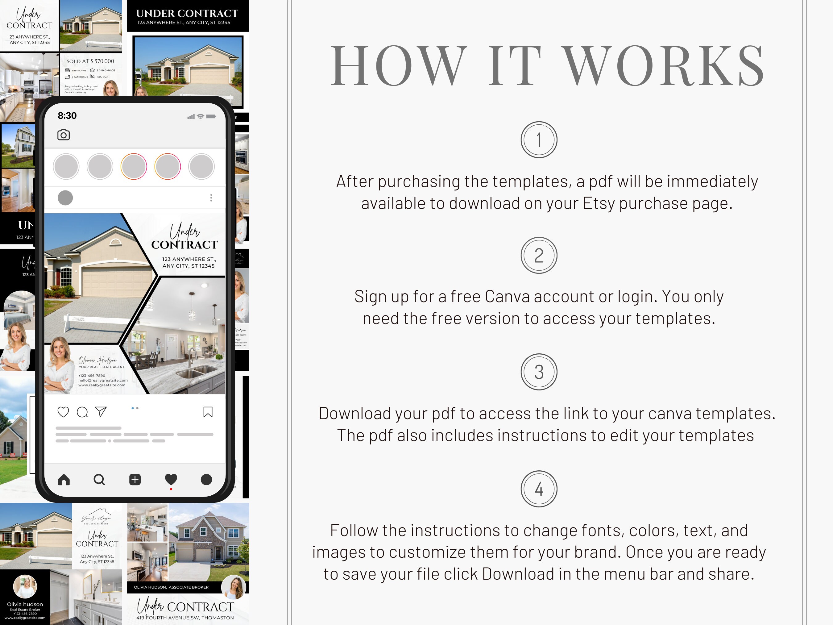 20 Under Contract Social Media Posts | Realtor Instagram Post Templates ...