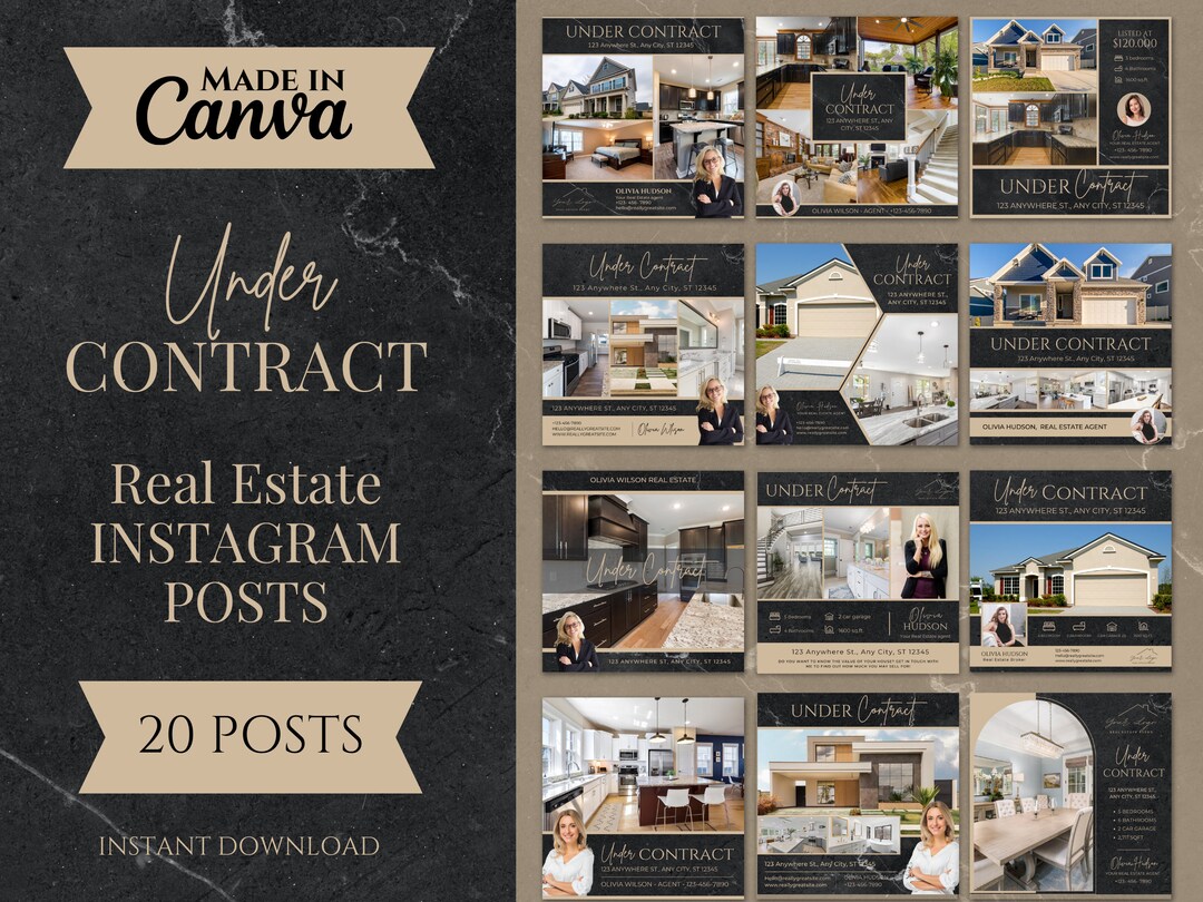 20 Marble Under Contract Social Media Posts | Realtor Instagram Post ...