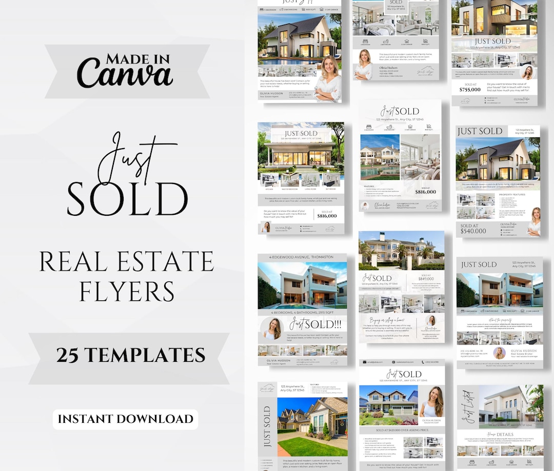 Just Sold Flyer Bundle | 20 Modern Real Estate Flyers | Realtor ...
