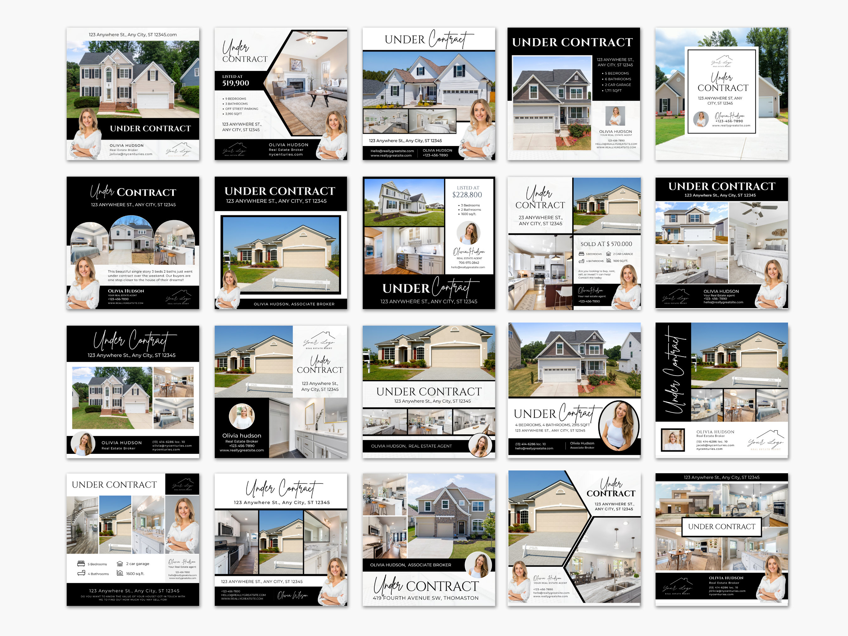 20 Under Contract Social Media Posts | Realtor Instagram Post Templates ...