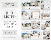 20 Just Listed Social media Posts | Realtor Instagram Post templates | Real Estate Listing Updates | Real Estate Marketing | Canva Templates