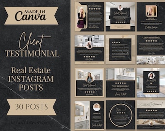 Getuigenis van klanten van Marble Real Estate op Instagram (canva-sjablonen)