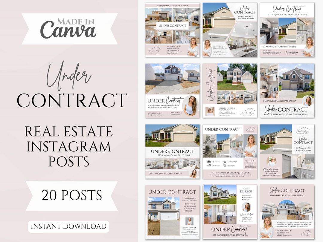 Realtor Under Contract Instagram Posts | Canva Templates (digital ...
