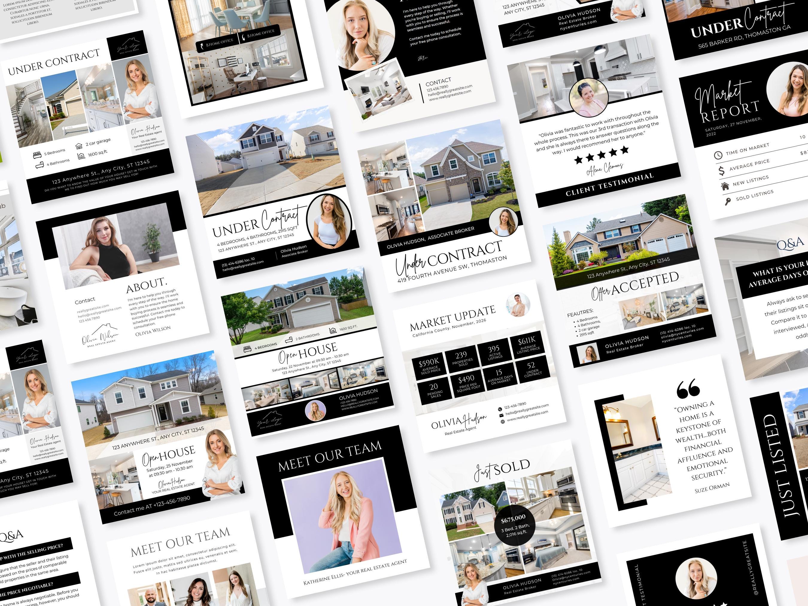 590 Real Estate Instagram Posts Bundle | Real Estate Social Media ...