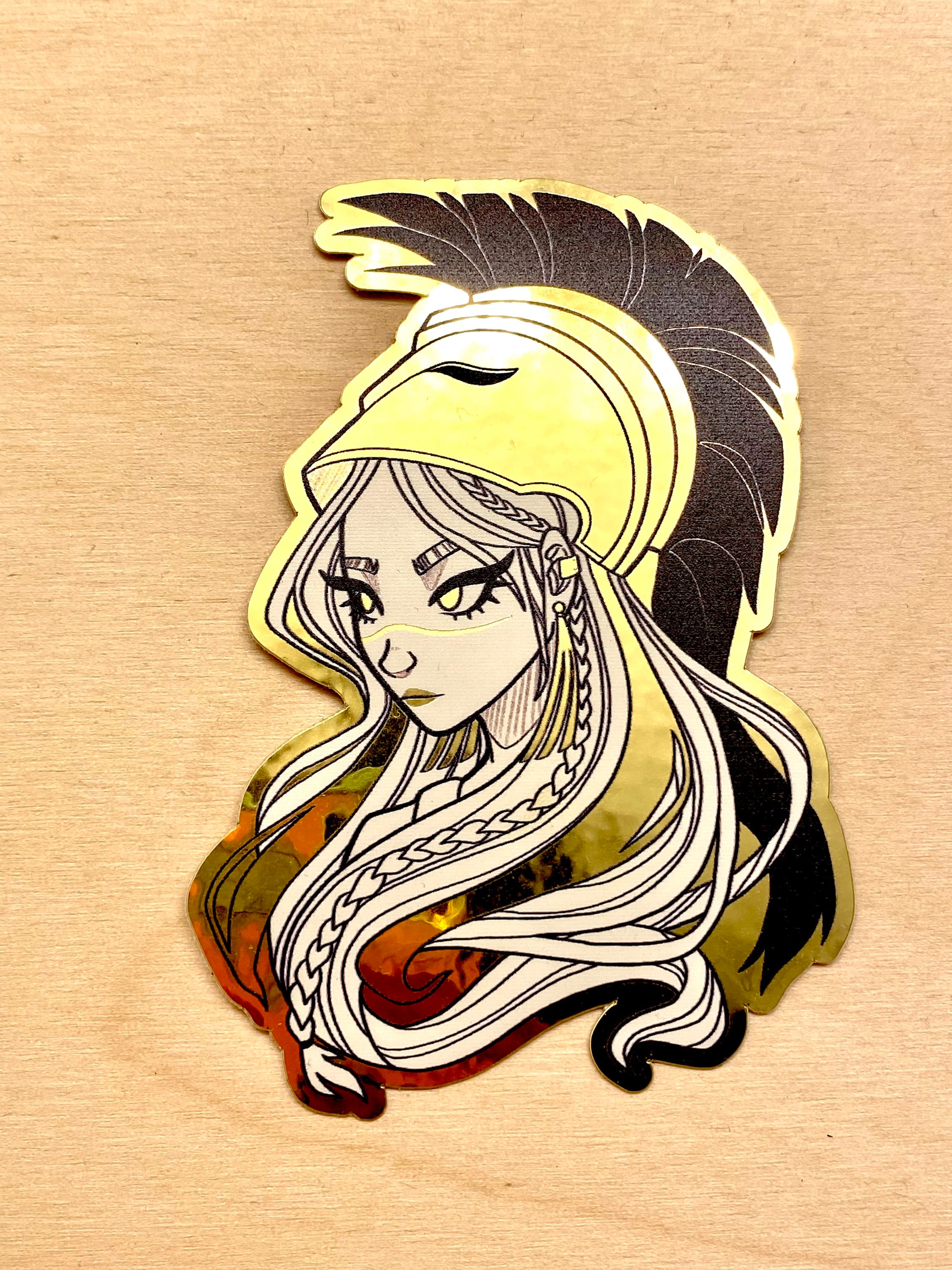 Athea Sticker Athena Metallic Gold Sticker - Etsy