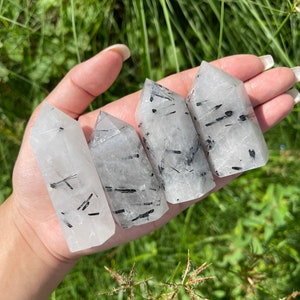 Black rutilated Crystal Tower,healing quartz crystals,home decor,Gift