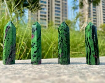 Ruby Zoisite Tower,Healing Crystal Tower,Home Decor Gift