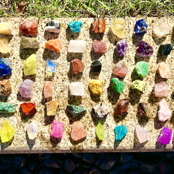 Natürlicher roher Kristall, 62 Arten rauer Stein, heilende Mineralien, Schüttkristall-Diffusor-Stein für Geschenk