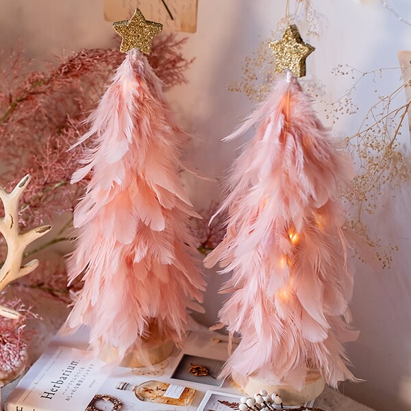 Pink Feather Tree Etsy
